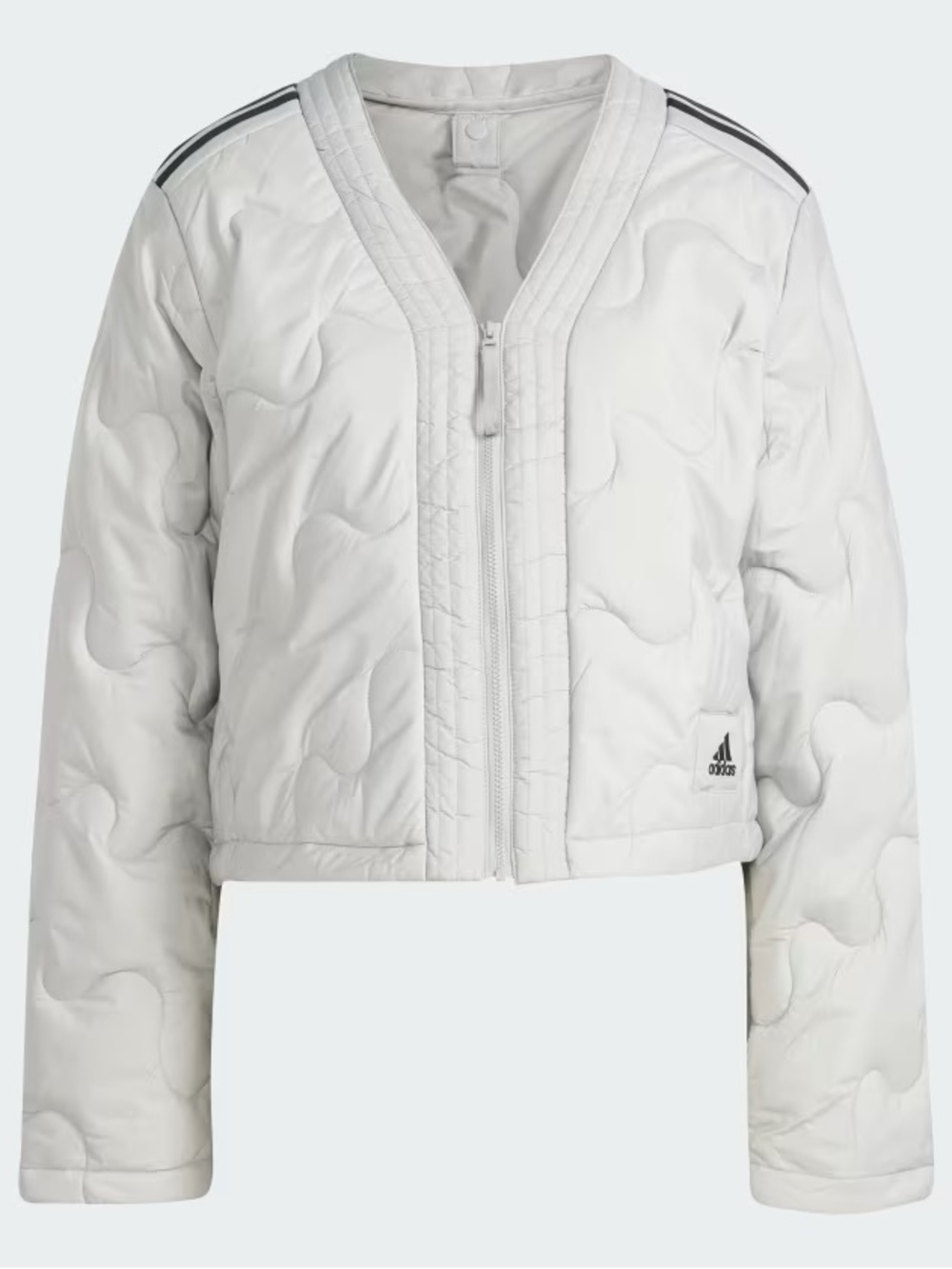 Adidas Women's Nuganic Crop Light Insulation Jacket Grey Size S